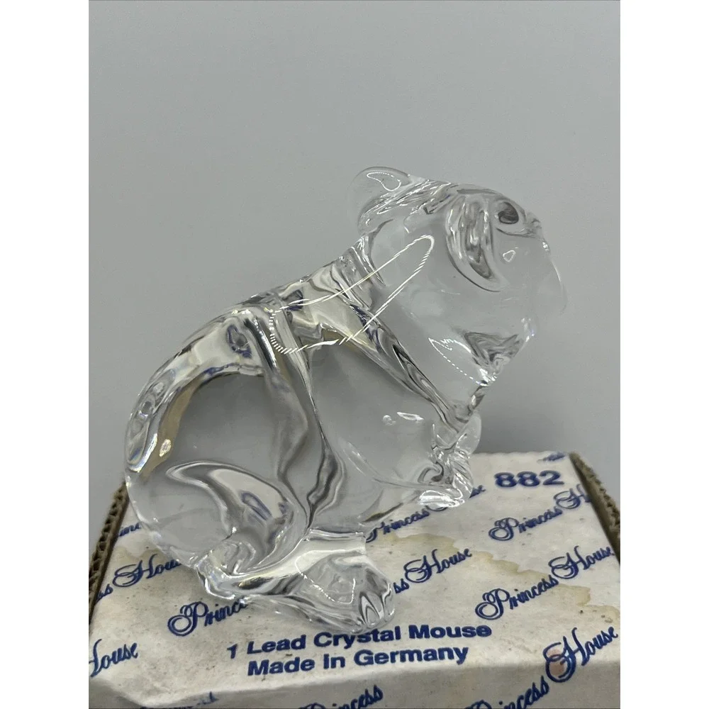 Vintage Princess House PETS‎ 24% Lead Crystal Mouse Figurine Paperweight Germany